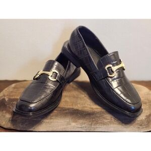 Forever 21 Black Croc Loafers - Size 9